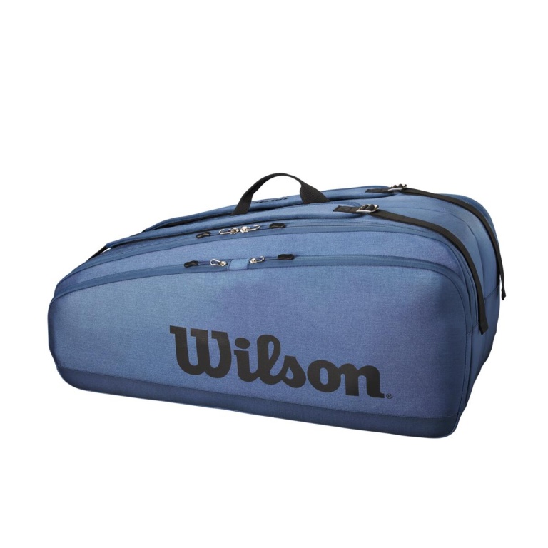 Wilson Tennis Racket Bag Ultra Tour (Racket Bag, 2 Main Compartments) 2023 Blue 12-Pack